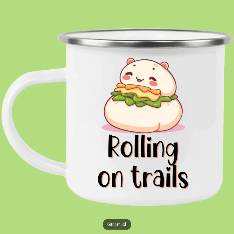 Funny Bao Bun Camping Mug: Adventure Fuelled by Hilarious Rolling Delights