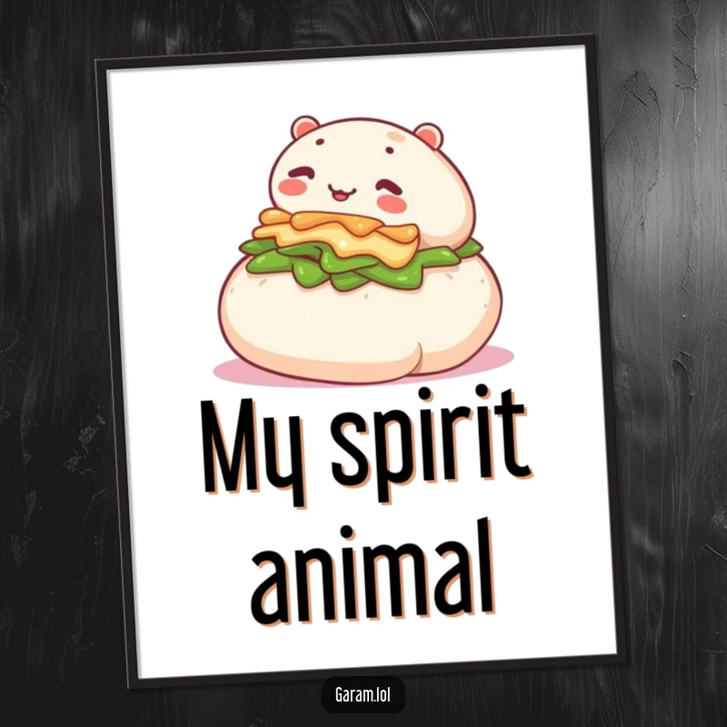 Funny digital art of a happy bao bun in motion, rolling down a scenic slope, bringing whimsical energy.