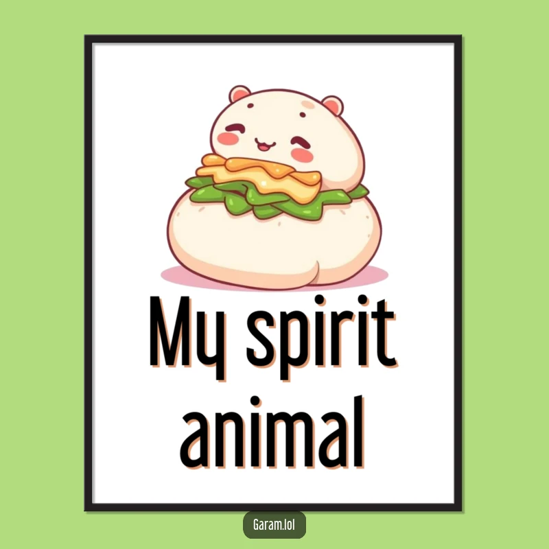 Funny Bao Bun Digital Print: Instant Joy with this Hilarious Rolling Wall Art