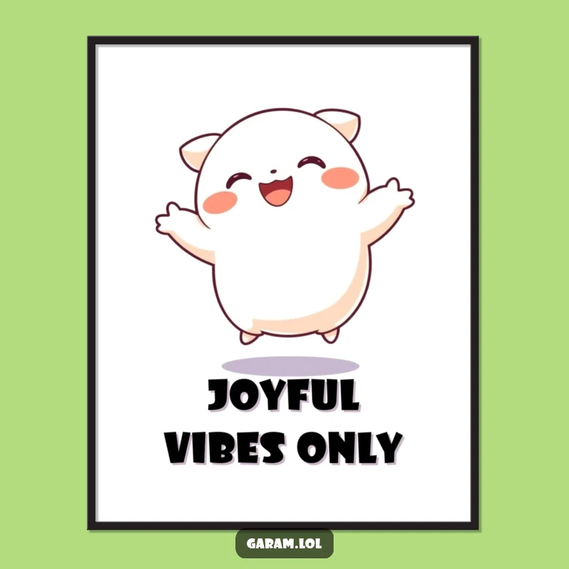 Funny Dumpling Digital Art: Printable Joyful Jumping Foodie Wall Decor