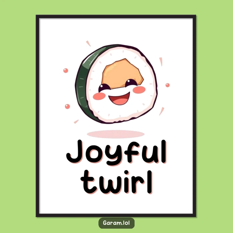 Funny Sushi Digital Art: Printable Spinning Art for Instant Fun