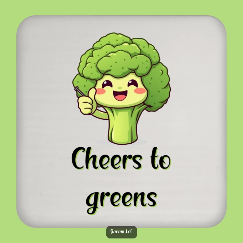 Funny Broccoli Thumbs Up Coaster: Protect Surfaces with Veggie Fun