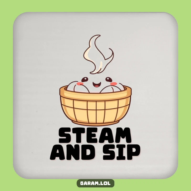 Funny Dim Sum Basket Coaster: Protect Surfaces with Steamy, Hilarious Charm