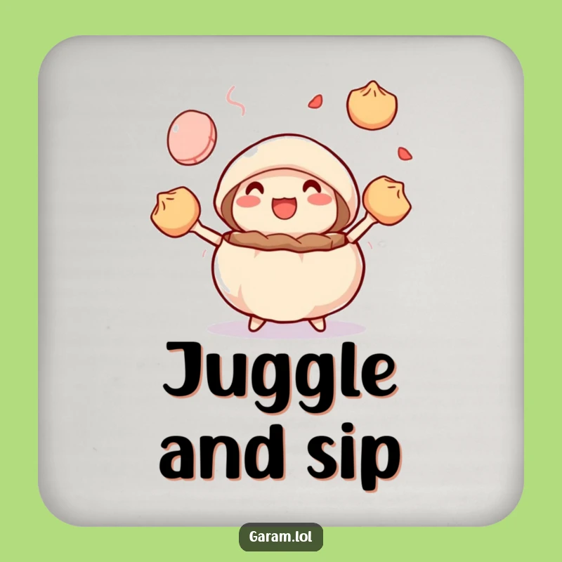 Funny Steamed Bun Juggling Coaster: Protect Surfaces with Dim Sum Fun