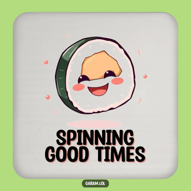 Funny Sushi Drink Coasters: Protect Surfaces with Spinning Sushi Art