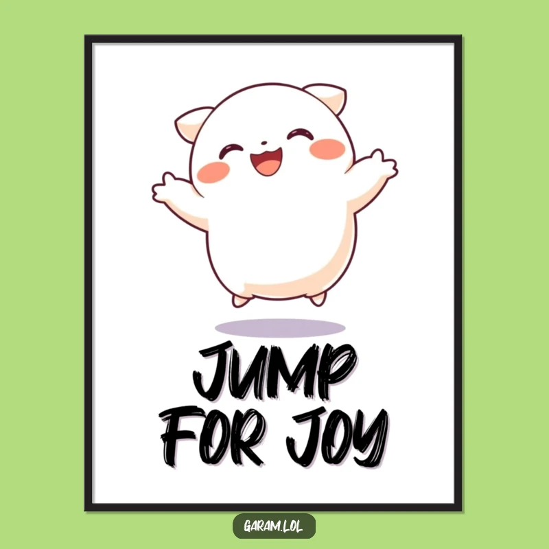 Funny Dumpling Poster: Joyful Jumping Food Art for a Happy Home