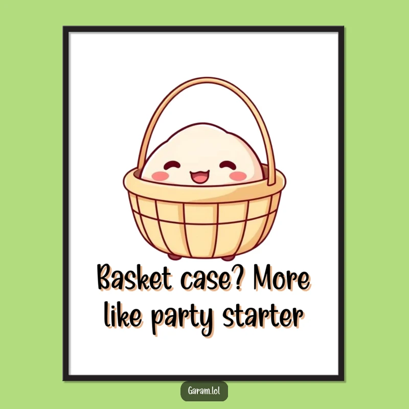 Free Printable Funny Dim Sum Art: Giggling Basket Downloadable Decor