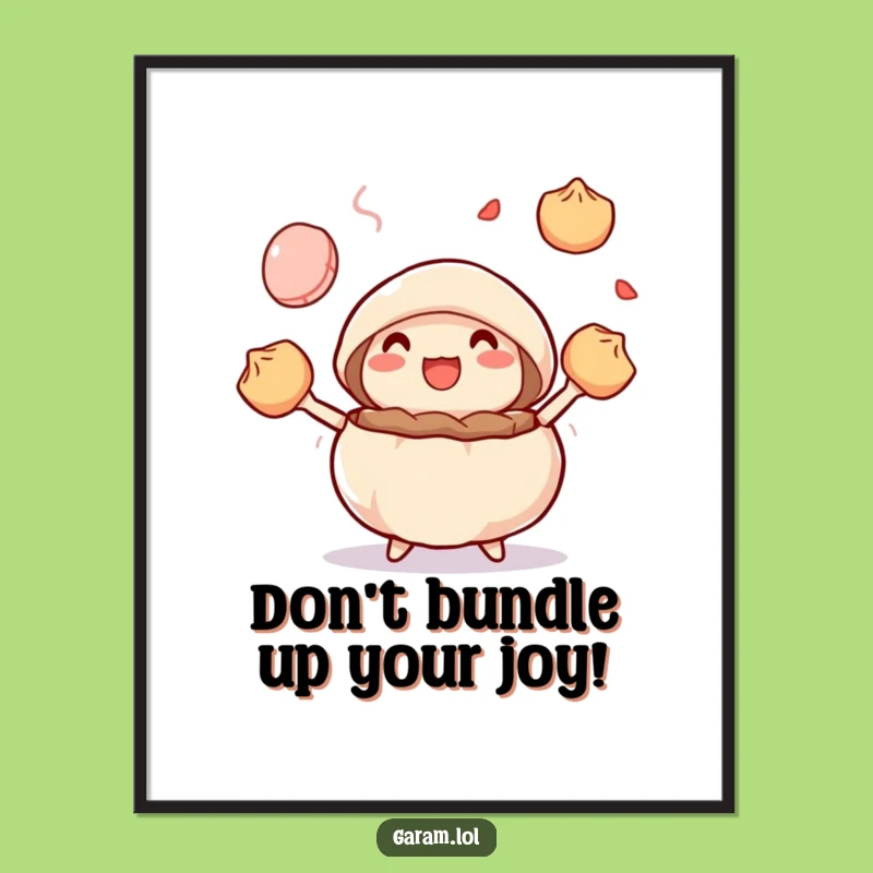 Free Printable Wall Art: Juggling Steamed Bun & Dumplings - Humorous Downloadable Decor
