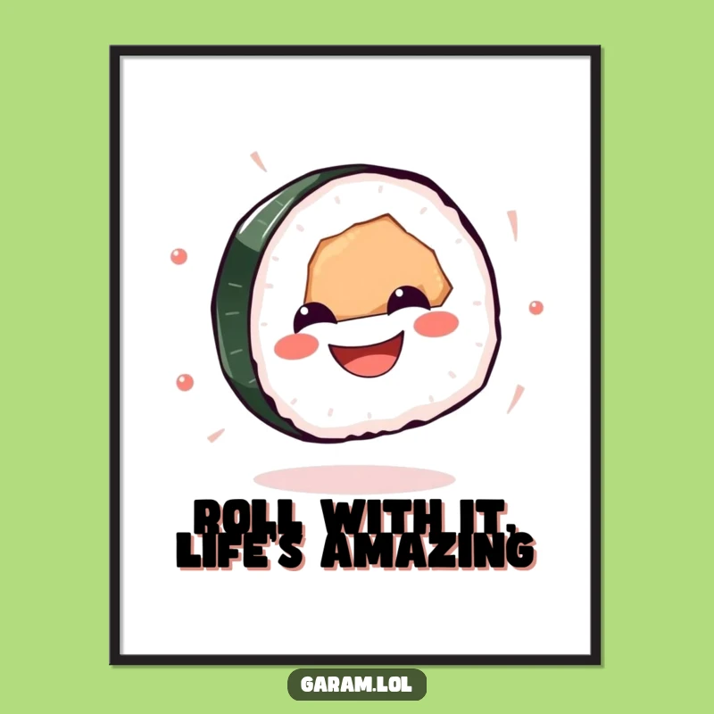 Funny Free Printable Sushi Wall Art: Spinning Glee Downloadable