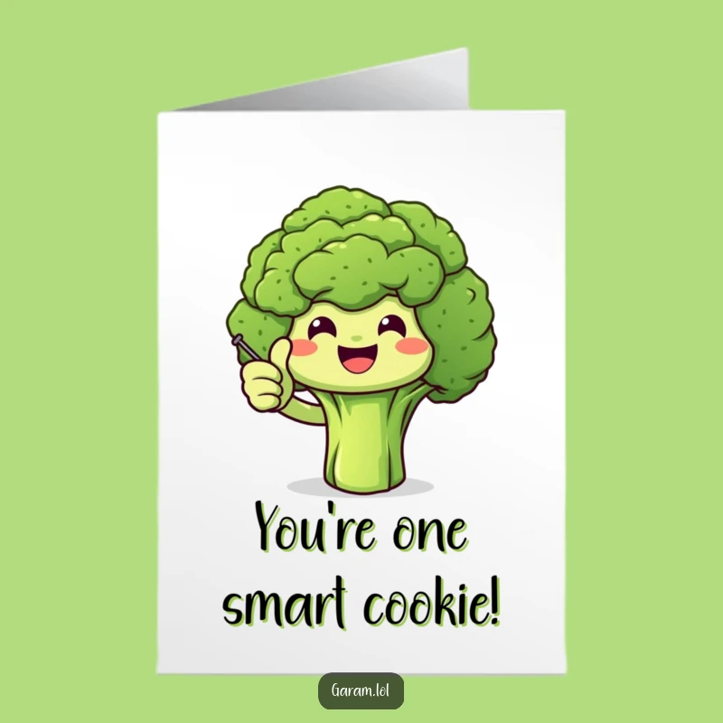 Free Printable Congrats Card: Broccoli Thumbs Up Celebration - Humorous Downloadable Gift