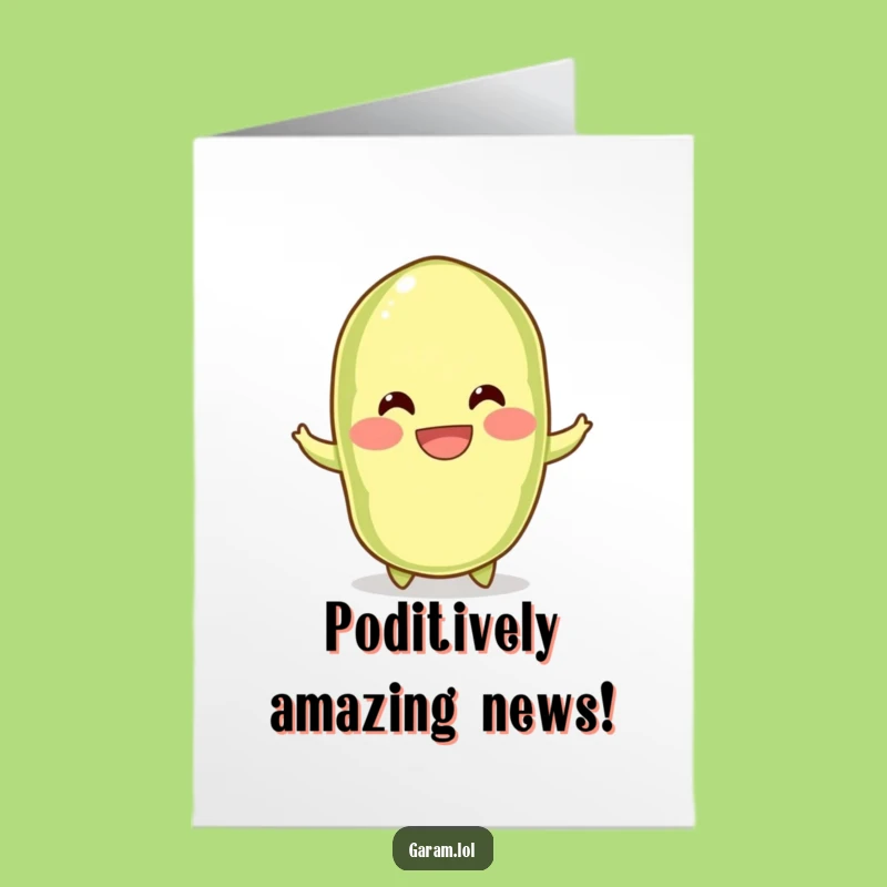 Free Printable Edamame Congrats Card: Bouncing Humorous Downloadable Gift