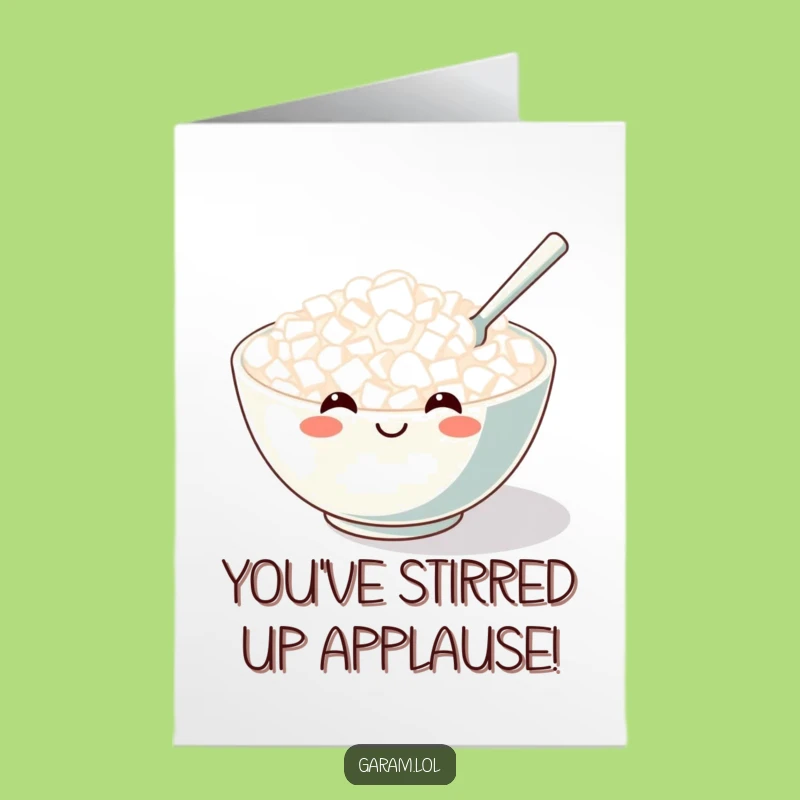 Free Printable Rice Bowl Congrats Card: Humorous Foodie Downloadable Gift