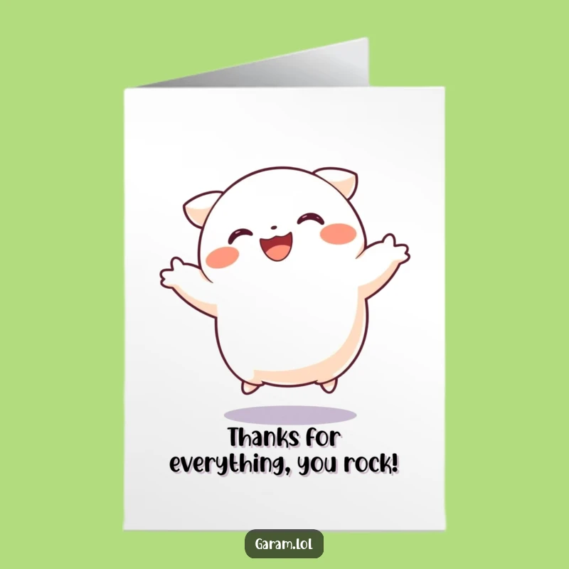 Free Printable Dumpling Thank You Card: Funny Joyful Jump Downloadable