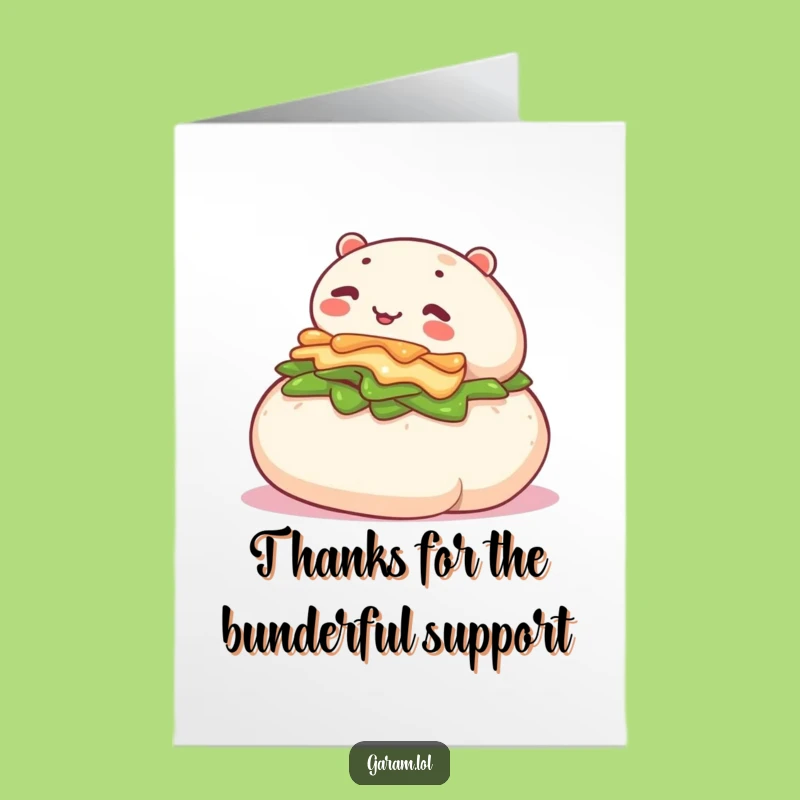 Free Printable Bao Bun Thank You Card: Funny Rolling Design Downloadable Gift